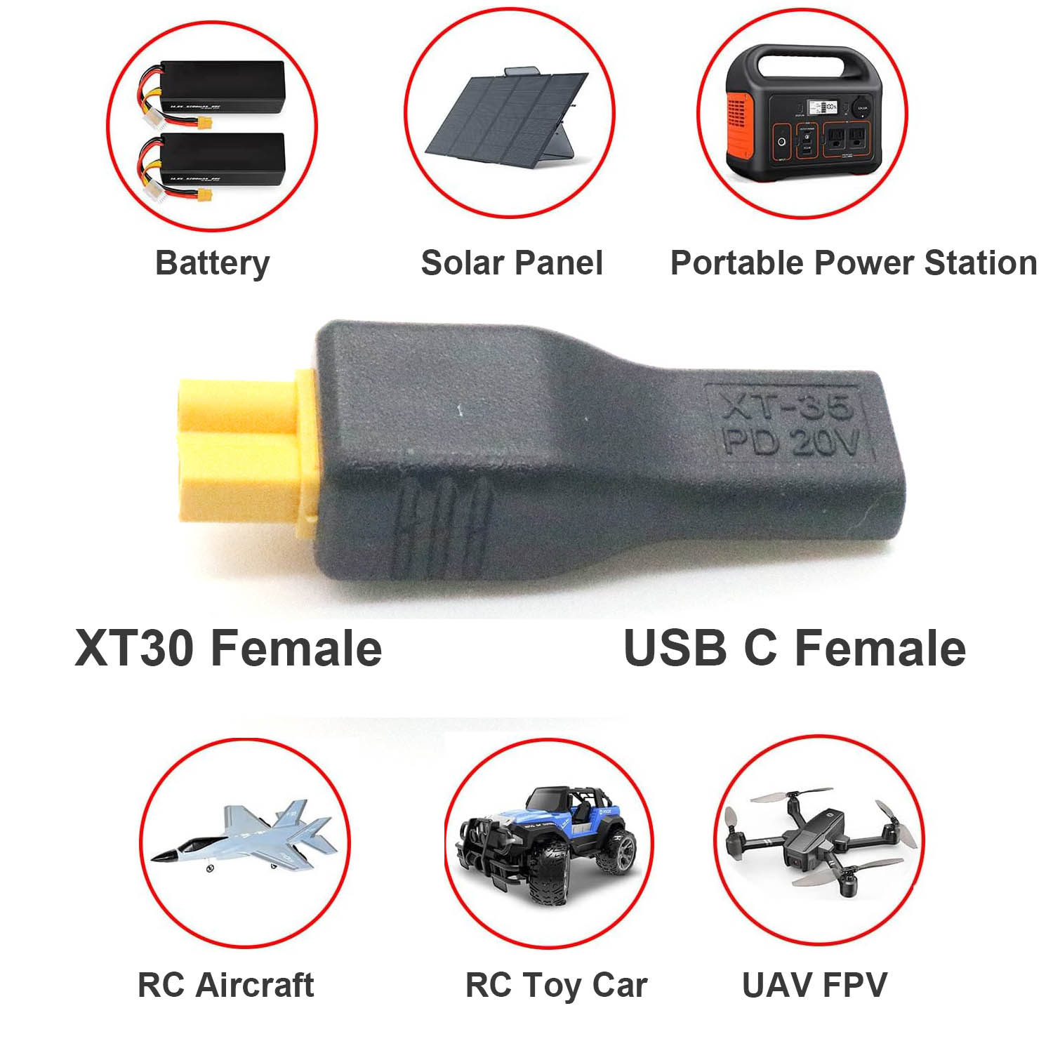 1pc USB Type C entrée femelle  - Drone Battery Adapter avis et prix